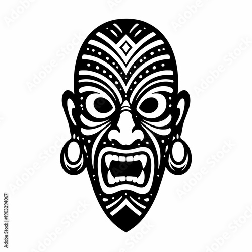 Tribal Mask Face Illustration