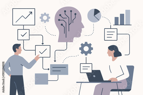 Human and Artificial Intelligence Business Co Execution Model illustration