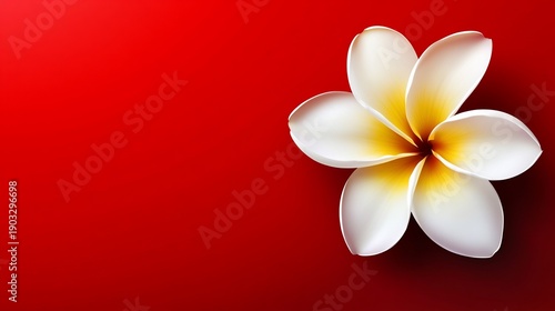 Red background plumeria flower blossom spa invitation