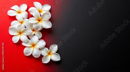 Red-black backdrop plumeria flowers arrangement, spa, beauty