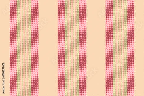 Aree stripe background seamless, blank vector texture vertical. Sachinery lines textile pattern fabric in peach puff and orange colors.