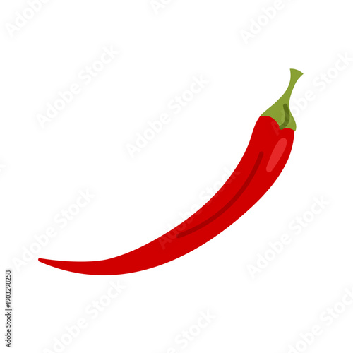 Small extra hot red chili pepper on white background. Hot ingredient. Spicy vegetable. For menu, recipe, cooking.