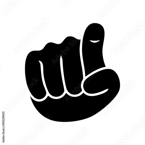 Hand pointing forward with index finger extended