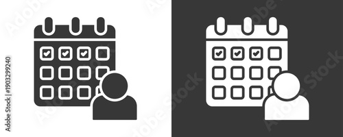 Attendance Icon Set Vector Collection Isolated In Black And White
