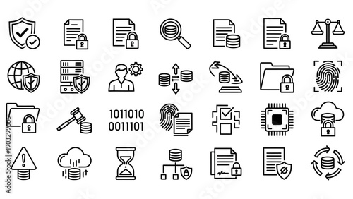 Security icons for digital protection.