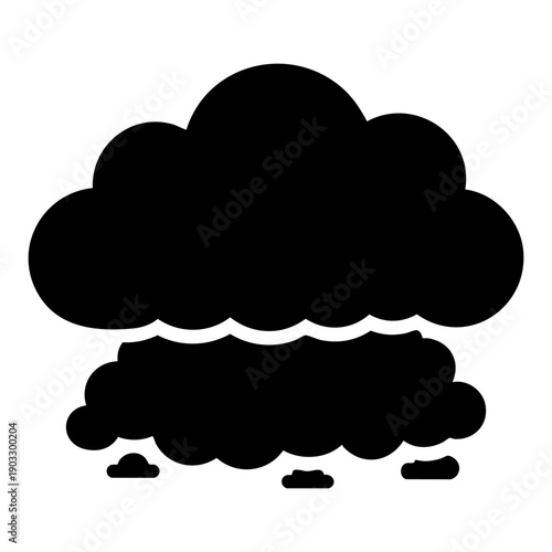 Air pollution smog icon, dense cloud