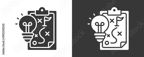 Strategy Icon Set Vector Collection Isolated In Black And White