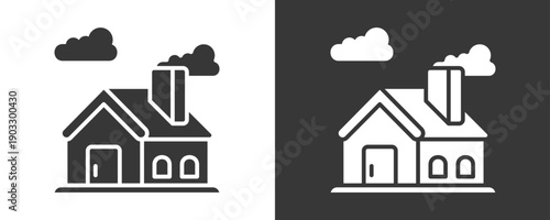 Home Icon Set Vector Collection Isolated In Black And White