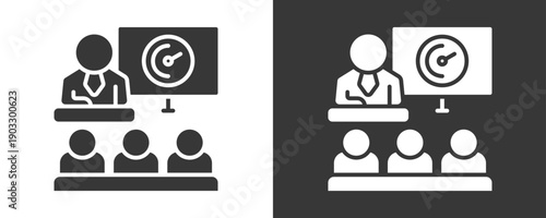 Training Icon Set Vector Collection Isolated In Black And White