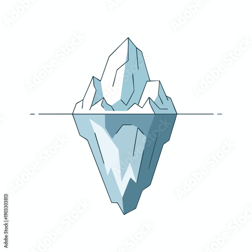 Illustration of an iceberg with hidden depths