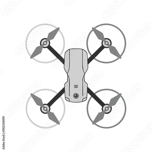 Quadcopter Drone Top View Illustration