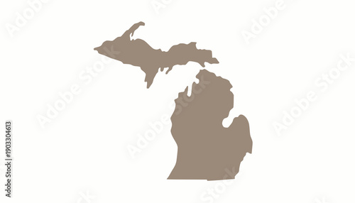 Michigan black map on white background stock illustration