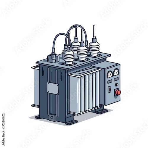 Electric Transformer Equipment Illustration