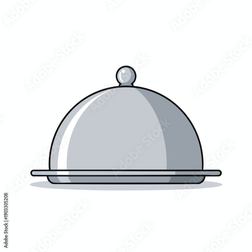 Silver Serving Dome on Tray