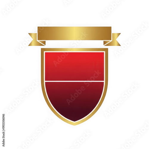 Free Download Elegant heraldic shield with gold and red detailing for official insignia or crest design - GFXLoad