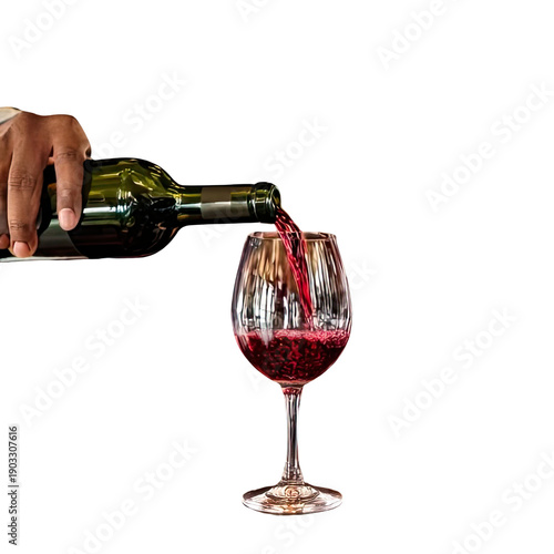 Wallpaper Mural Wine being poured into a glass against black Torontodigital.ca