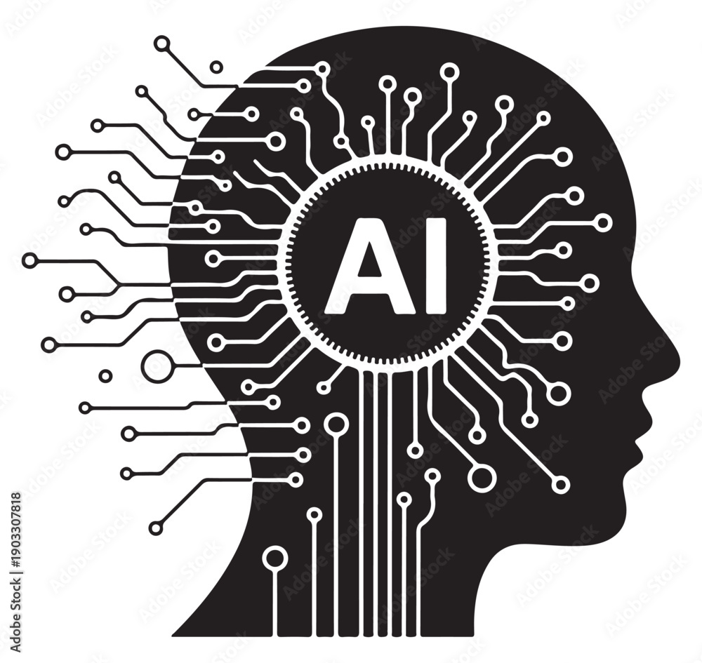 Fototapeta premium AI Circuit Brain Technology