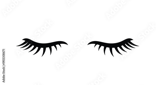 Silhouette of a pair of female eyes with long eyelashes 
