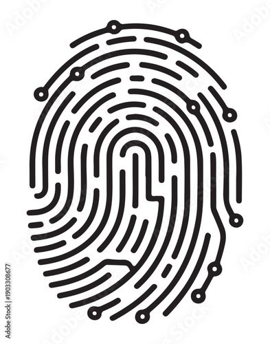 Fingerprint Icon Isolated on White Background
