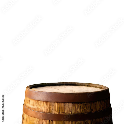 Wallpaper Mural Wooden barrel detail with metal bands, dark background Torontodigital.ca