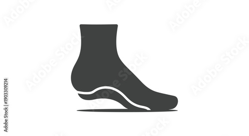 Silhouette icon illustrating a foot displaying a visible fallen arch indicative of flat feet or pronation issues.