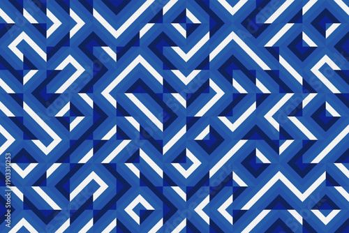 Indigo cobalt blue diagonal blocks in random order, Abstract geometric pattern, , seamless vector background