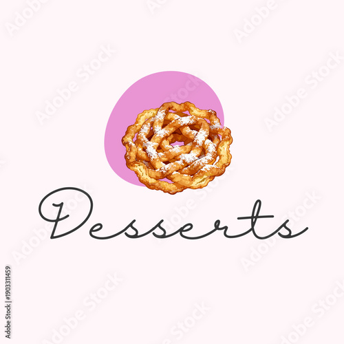 Desserts logo for funnel cake food logo