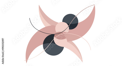 A soothing abstract design embodying Valentine's Day Modern Romance and Self-Care, symbolizing harmonious connections and the gentle essence of personal well-being