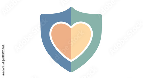 Embrace emotional well-being and safeguard the heart with this symbolic shield icon, ideal for Valentine's Day modern romance themes and promoting essential self-care initiatives