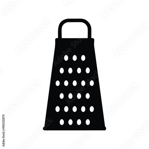 Minimalist kitchen tool grater with holes silhouette vector illustration, grater silhouette vector illustration