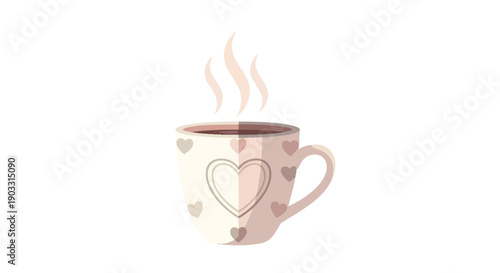 Savor a moment of warmth and comfort this Valentine's Day with a delightful hot beverage, symbolizing modern romance and self-care in a beautifully decorated mug
