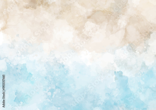 Hand painted beach themed abstract watercolour background design