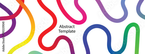 Abstract colorful lines form curved shape.