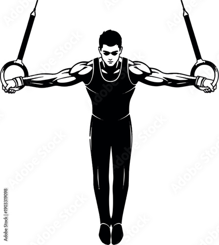 Gymnast on Rings Silhouette