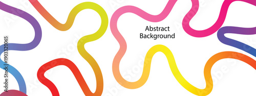 Vibrant colorful squiggle line shapes with grain effect isolated on transparent background.