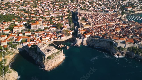 Dubrovnik Croatia, day panorama - 4K aerial drone view