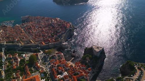 Dubrovnik Croatia, day panorama - 4K aerial drone view