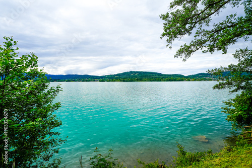 Картината върху платно View of Lake Wörthersee and the surrounding nature