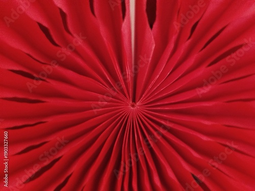 Cuadro en lienzo Red Paper Fan Decoration Close-Up