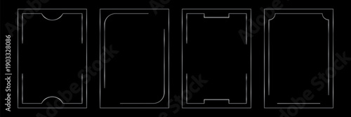 Set of elegant gradient frames in a silver color