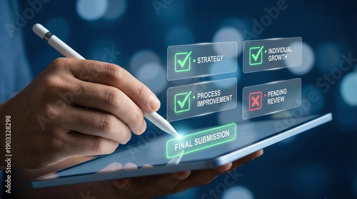Performance evaluation checklist – digital form with strategy, process improvement and final submission