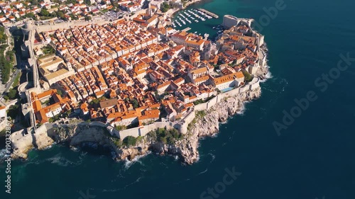 Dubrovnik, Croatia, panorama - 4K aerial drone view