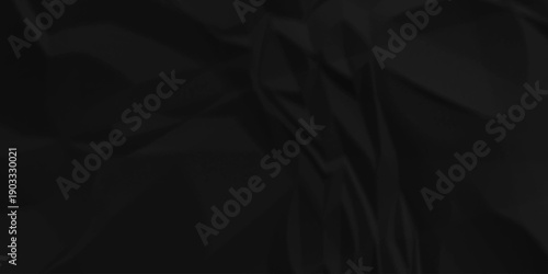 Black crumpled paper background texture pattern overlay. crinkled wrapper rumple wrinkled high resolution arts craft and Seamless black crumpled paper.