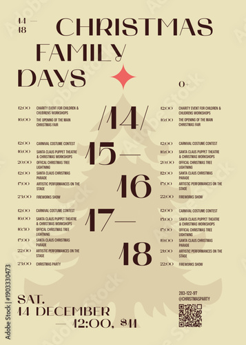 Christmas Family Days Program Poster Template