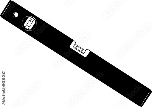 Bubble level. Measuring tool. The position of the bubble determines the horizontal, vertical, or inclination of a surface. Construction, renovation, and installation. Surface leveling.