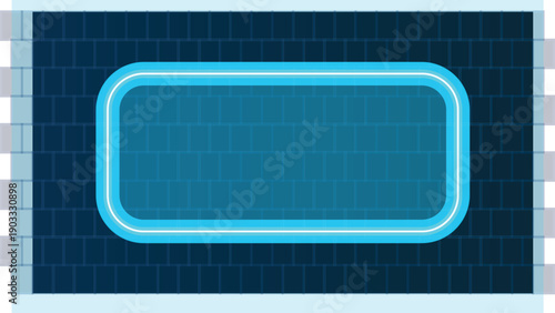 Futuristic Digital Screen Display with Glowing Neon Frame on Grid Background Interface