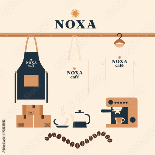 Coffee Shop Equipment and Accessories Display.