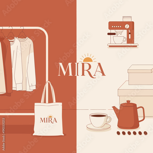Mira Brand Identity Elements Coffee Shop.