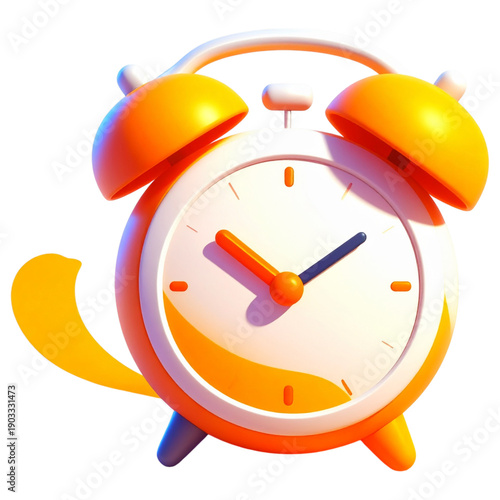 Vibrant orange alarm clock with twin bells and bold numbers for energetic morning wake calls