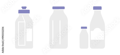 differently designed milk bottles in multiple colors set against a white backdrop